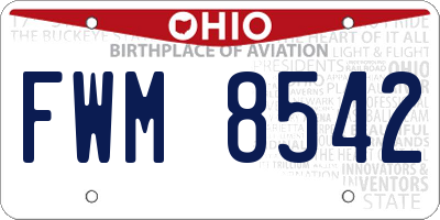 OH license plate FWM8542