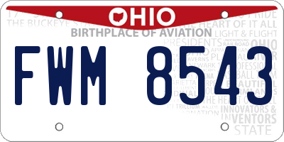 OH license plate FWM8543