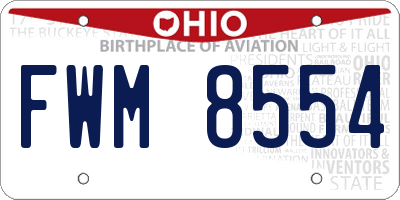 OH license plate FWM8554