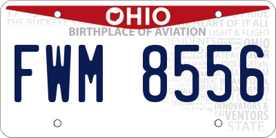 OH license plate FWM8556