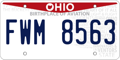 OH license plate FWM8563