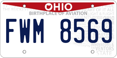 OH license plate FWM8569