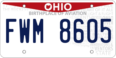 OH license plate FWM8605