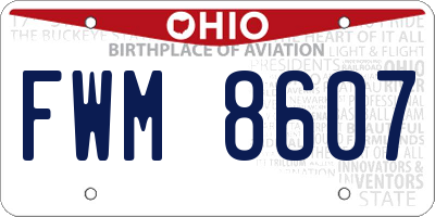 OH license plate FWM8607