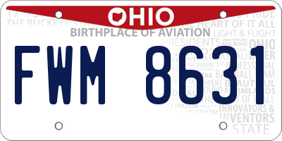OH license plate FWM8631