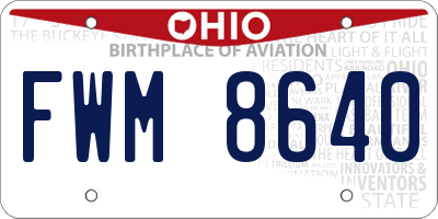 OH license plate FWM8640