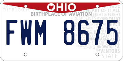 OH license plate FWM8675