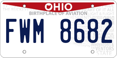 OH license plate FWM8682