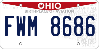 OH license plate FWM8686