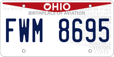 OH license plate FWM8695