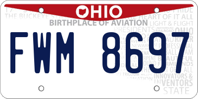 OH license plate FWM8697