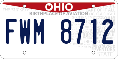OH license plate FWM8712