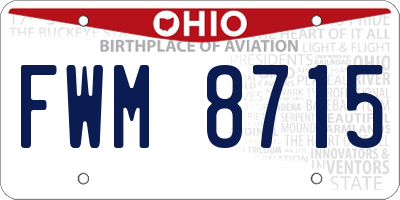 OH license plate FWM8715