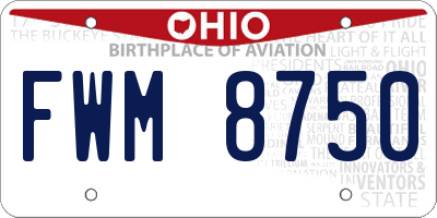 OH license plate FWM8750