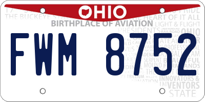OH license plate FWM8752