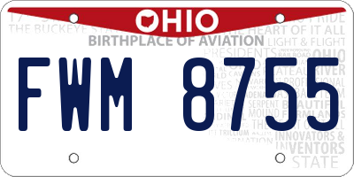 OH license plate FWM8755