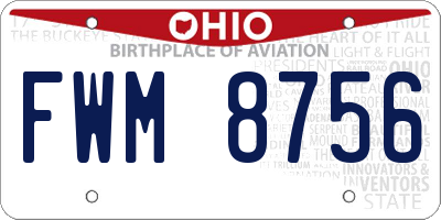 OH license plate FWM8756