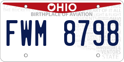 OH license plate FWM8798