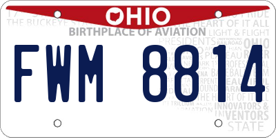 OH license plate FWM8814
