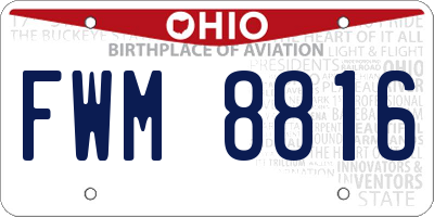 OH license plate FWM8816
