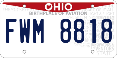 OH license plate FWM8818