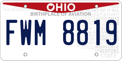 OH license plate FWM8819
