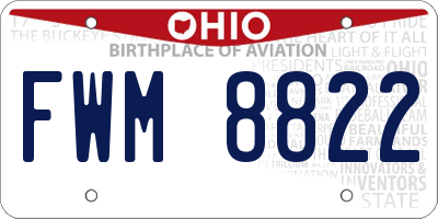 OH license plate FWM8822