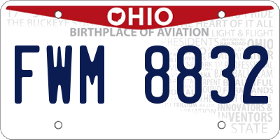 OH license plate FWM8832
