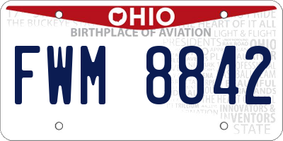 OH license plate FWM8842