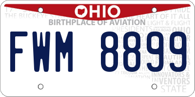 OH license plate FWM8899