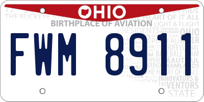OH license plate FWM8911