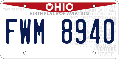 OH license plate FWM8940