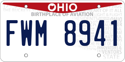 OH license plate FWM8941