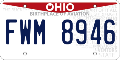 OH license plate FWM8946