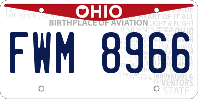 OH license plate FWM8966