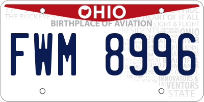 OH license plate FWM8996