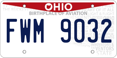 OH license plate FWM9032
