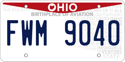OH license plate FWM9040