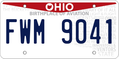 OH license plate FWM9041
