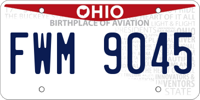 OH license plate FWM9045