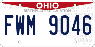 OH license plate FWM9046