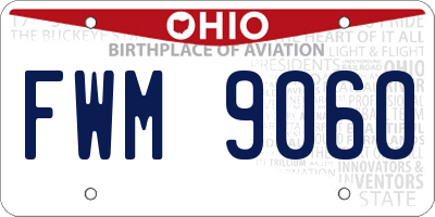OH license plate FWM9060