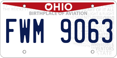 OH license plate FWM9063