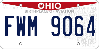 OH license plate FWM9064