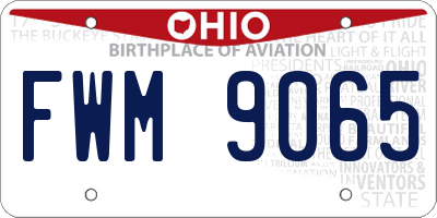 OH license plate FWM9065