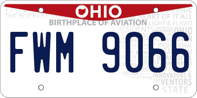 OH license plate FWM9066