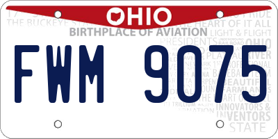 OH license plate FWM9075