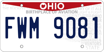 OH license plate FWM9081