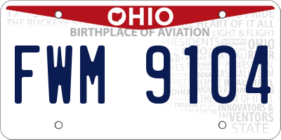 OH license plate FWM9104