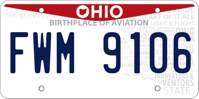 OH license plate FWM9106